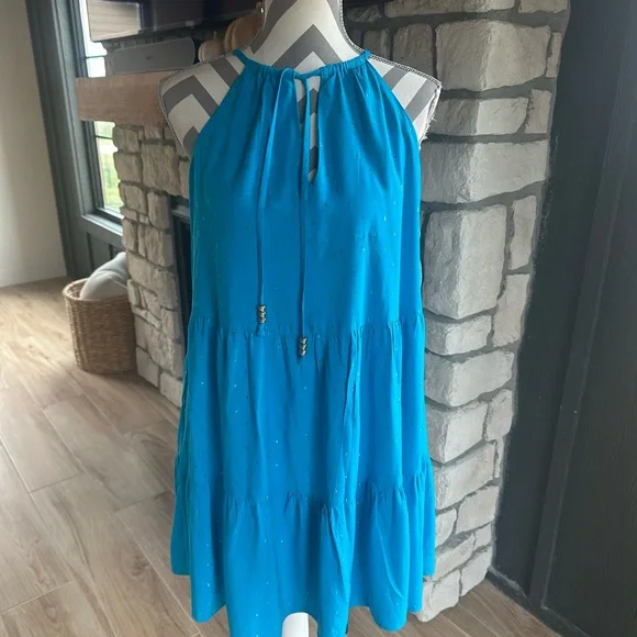 🆕NWT Lilly Pulitzer Womans Litia Sundress Dress Size Small Turquoise Metallic - Picture 3 of 6